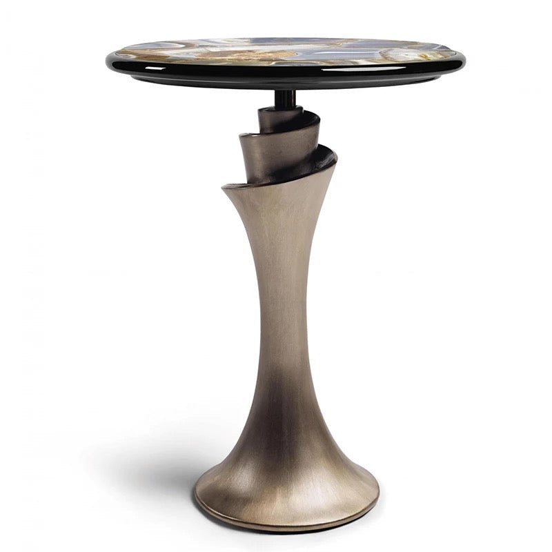 Italian Luxury Marble & Metal Console Table - Custom Arado Vis Design