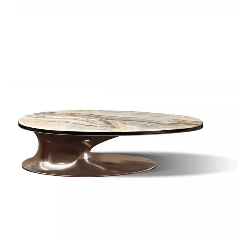 Italian Luxury Marble & Metal Console Table - Custom Arado Vis Design