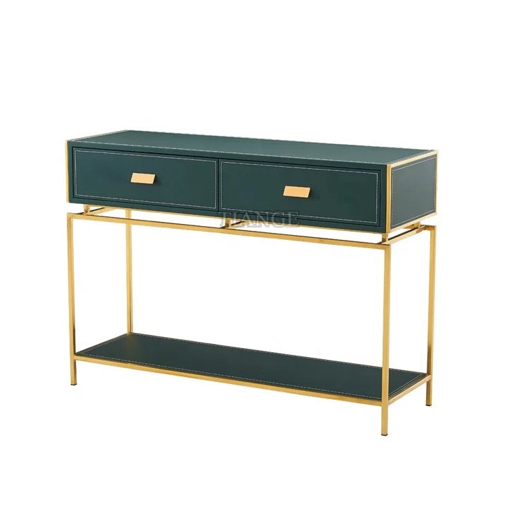 Italian Luxury Marble & Metal Console Table - Custom Arado Vis Design