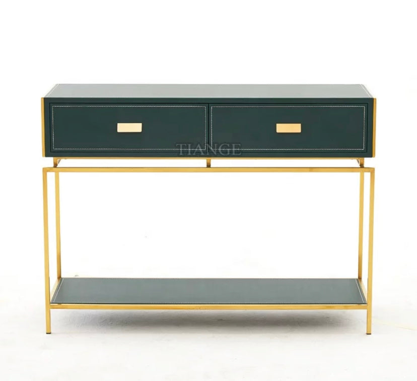Italian Luxury Marble & Metal Console Table - Custom Arado Vis Design