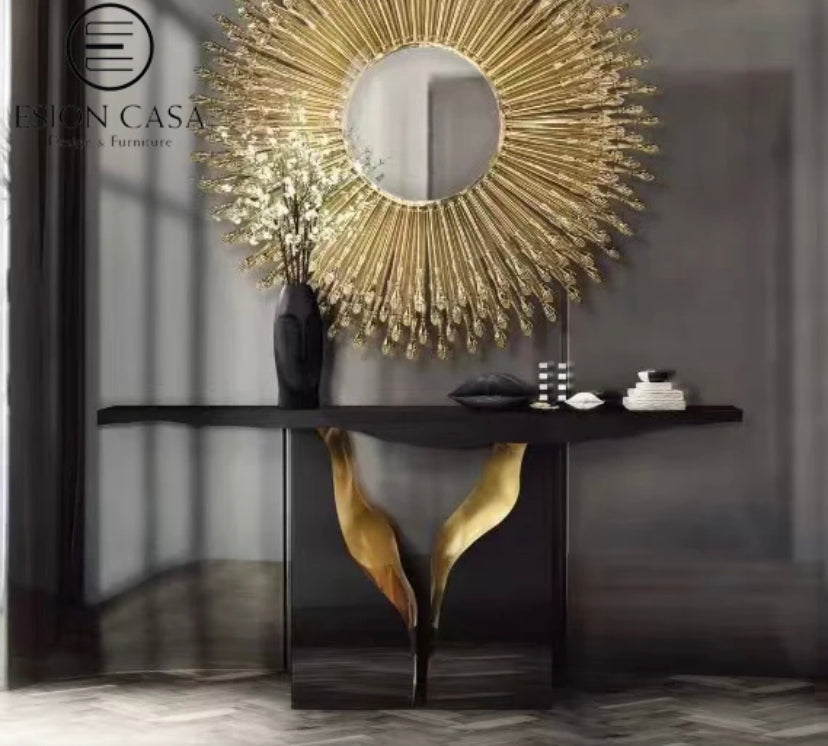 Hallway Entryway Gold White Consoles