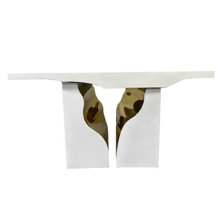 Hallway Entryway Gold White Consoles