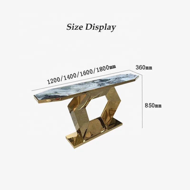 Console Luxury Indoor Furniture Golden Hallway Table With Mirror