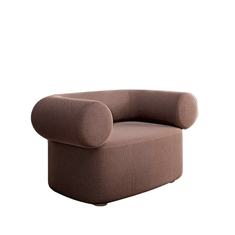 Modern Velvet Reclining Armchair, High-Quality Barrel Lounge Chair