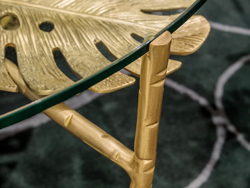 Coffee Table Leaf Metal Luxury Cavalli Brass End Luxury Center Table