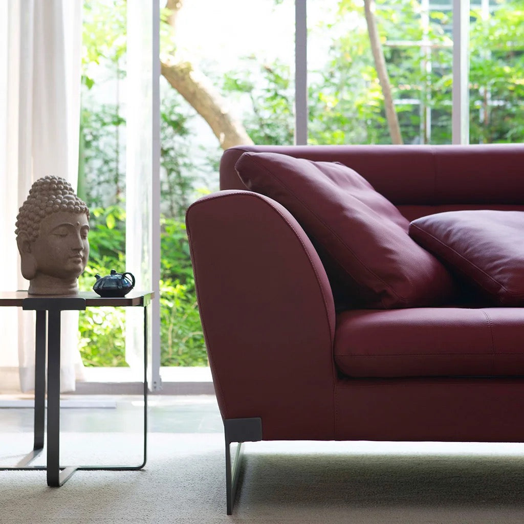 Salon 3 Seater Leather Sofa Modern Living Room Furniture