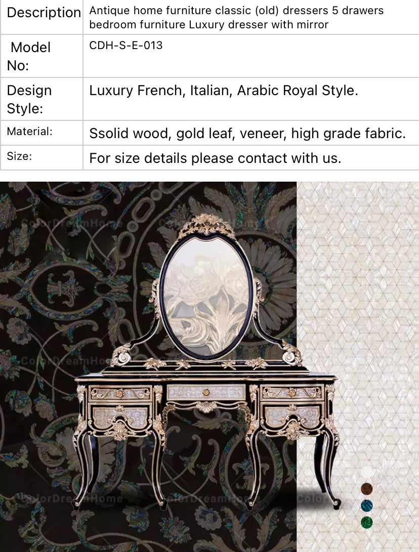 Master Bedroom Makeup Vanities Antique Home Furniture Classic Baroque French Style Set