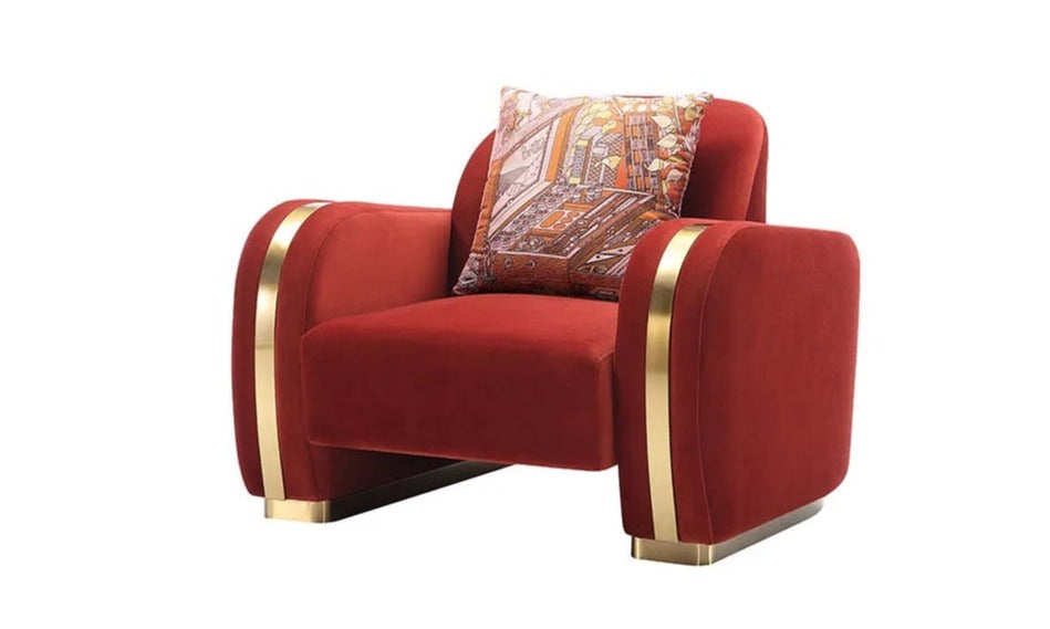 3+2+1 Sofa Set Luxury Living Room Red Velvet Sofas