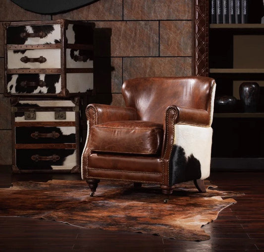 Luxury Chesterfield Synthetic Leather Club Chair, Reclining for Home and Office