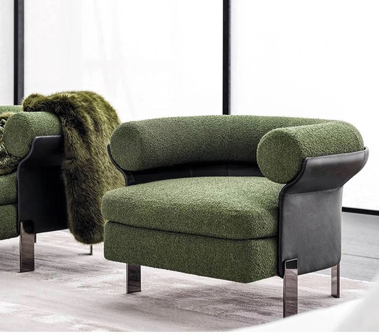 Office Fabric Lounge Armchair, Contemporary Fauteuil Barrel Chair