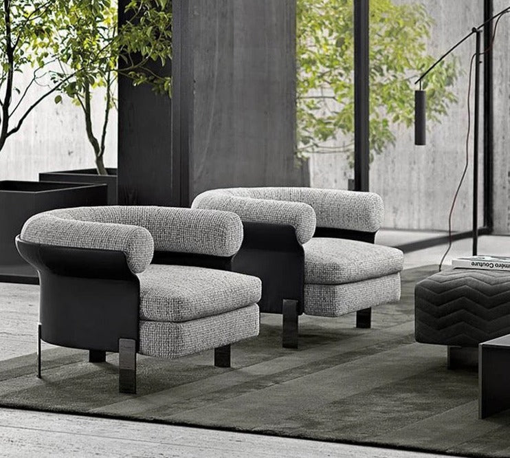 Office Fabric Lounge Armchair, Contemporary Fauteuil Barrel Chair