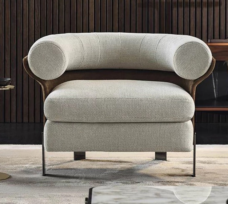 Office Fabric Lounge Armchair, Contemporary Fauteuil Barrel Chair