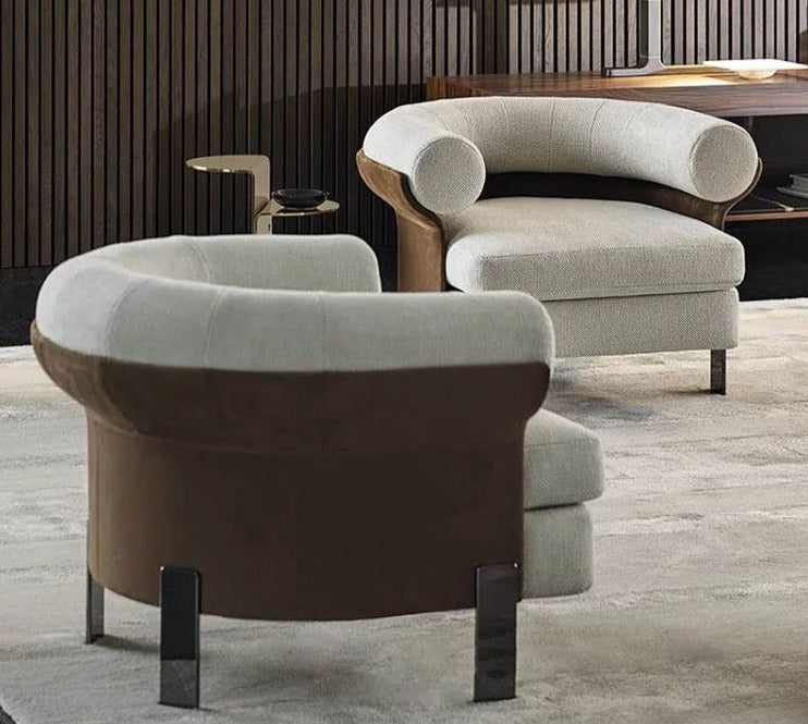 Office Fabric Lounge Armchair, Contemporary Fauteuil Barrel Chair