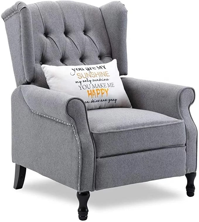 Elizabeth Tufted Fabric Chesterfield Armchair, Modern Recliner Sofa Chair