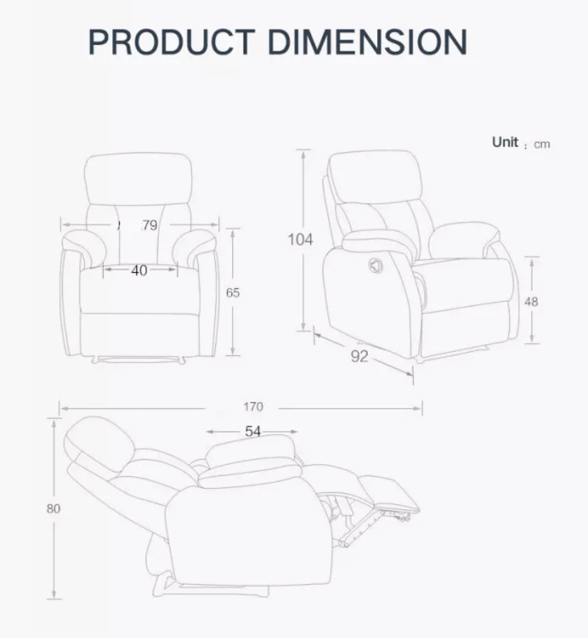 Recliner Single Chair Leisure Style Lounge Single Recliner Sofa Chair