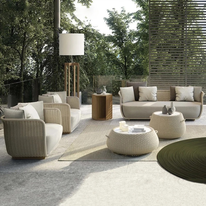 Outdoor Furniture Courtyard Villa Outdoor Garden Rattan Set Nordic Combination Rattan Design Furniture