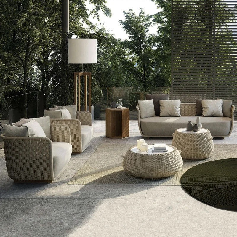 Outdoor Furniture Courtyard Villa Outdoor Garden Rattan Set Nordic Combination Rattan Design Furniture