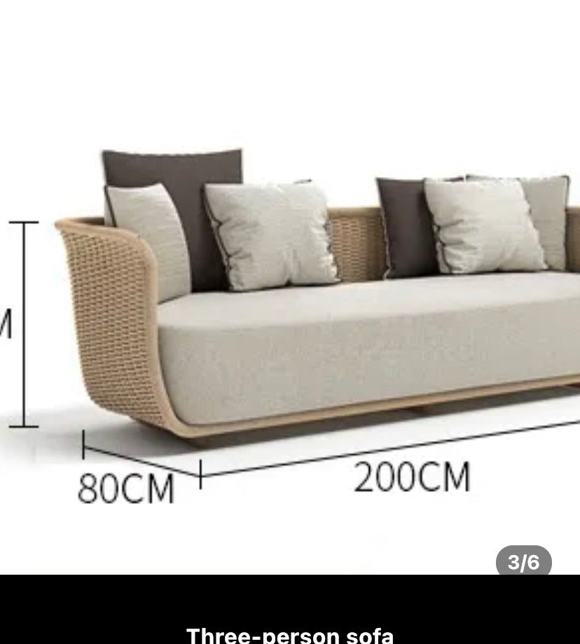 Outdoor Furniture Courtyard Villa Outdoor Garden Rattan Set Nordic Combination Rattan Design Furniture