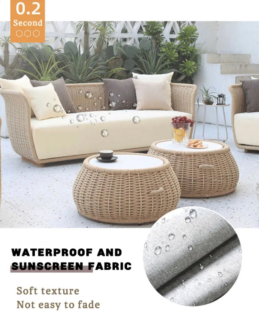 Outdoor Furniture Courtyard Villa Outdoor Garden Rattan Set Nordic Combination Rattan Design Furniture