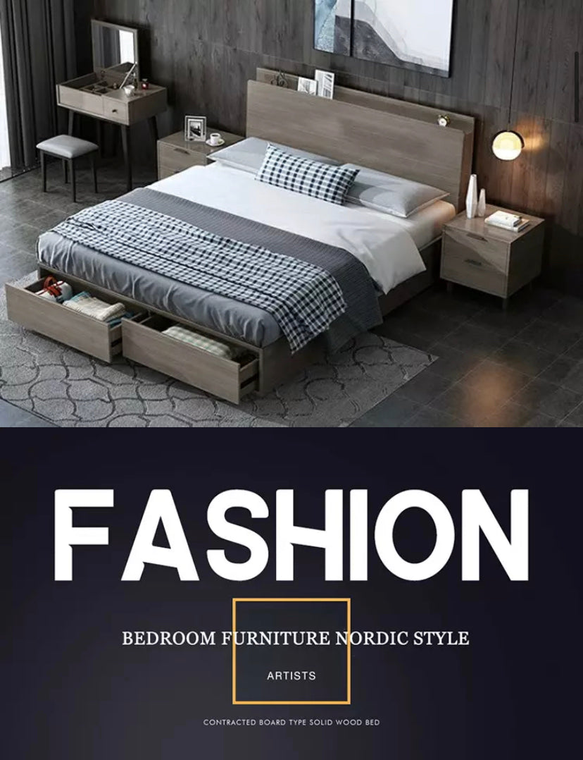 King Queen Size Bed Modern Design Bedroom King Queen Bett Drawers Storage Beds