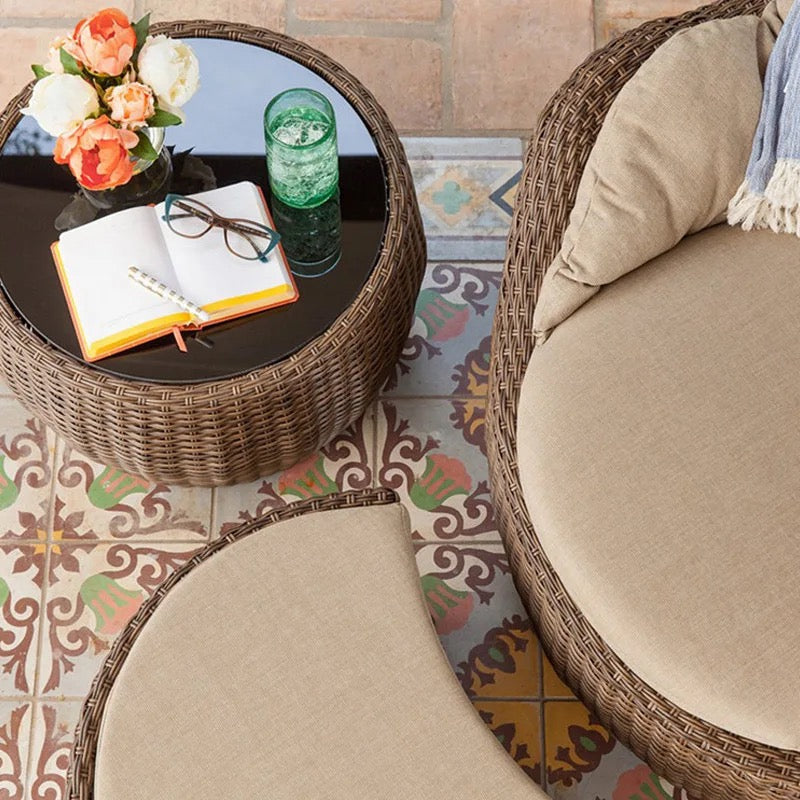 Outdoor Furniture Garden Balcony Patio Lounger Wicker Rattan Furniture Set