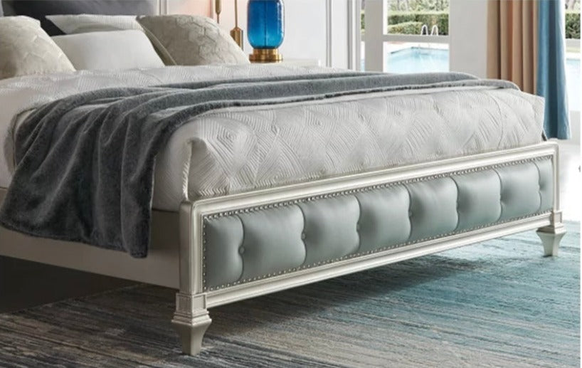 Bedroom Furniture Sets Villa Luxury Furniture King Size Betten Master Bedroom Set Gold European Leather Bed