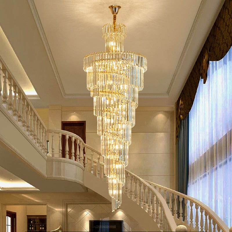 Chandelier Modern Loft Crystal Lamp Living Room Large Long Crystal Lights Chandeliers