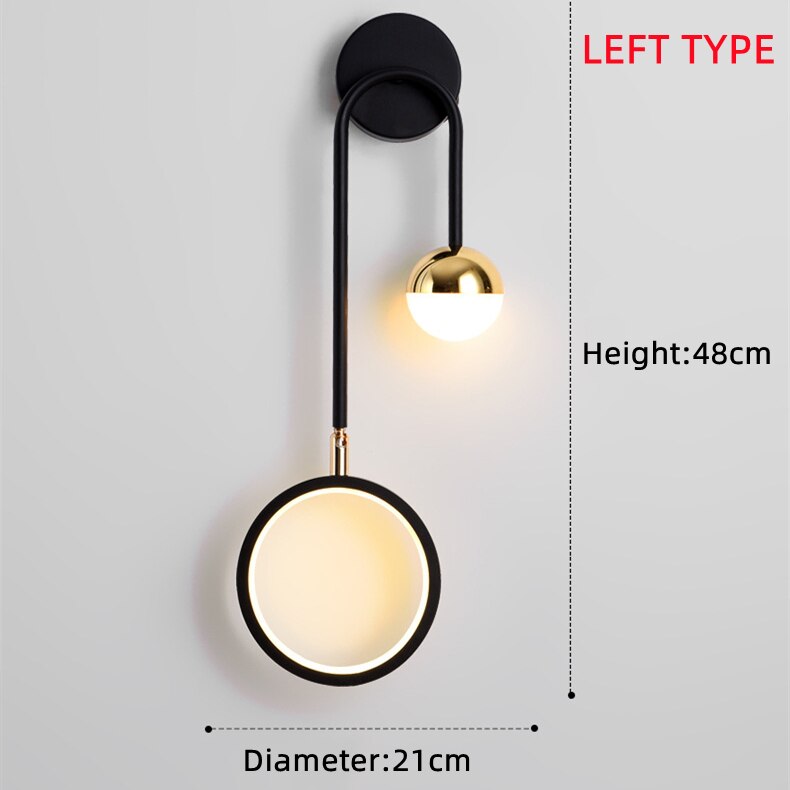 Wall Lamps Modern Led Nordic Sconce Round Rotatable Corridor Bedside Wall Lights
