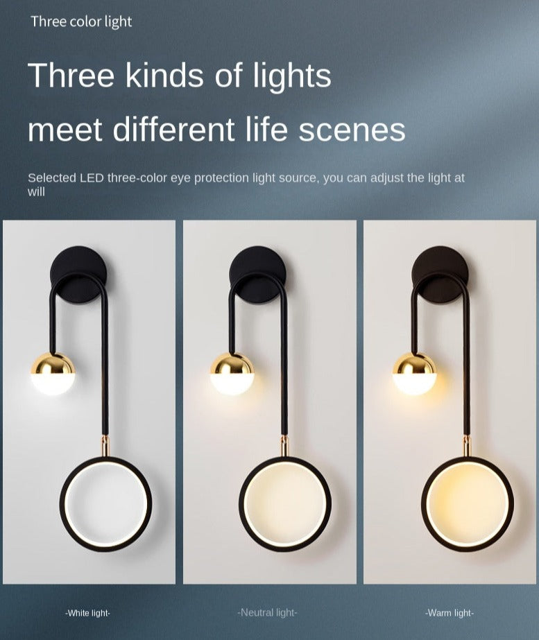 Wall Lamps Modern Led Nordic Sconce Round Rotatable Corridor Bedside Wall Lights