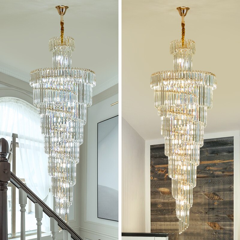 Chandelier Modern Loft Crystal Lamp Living Room Large Long Crystal Lights Chandeliers