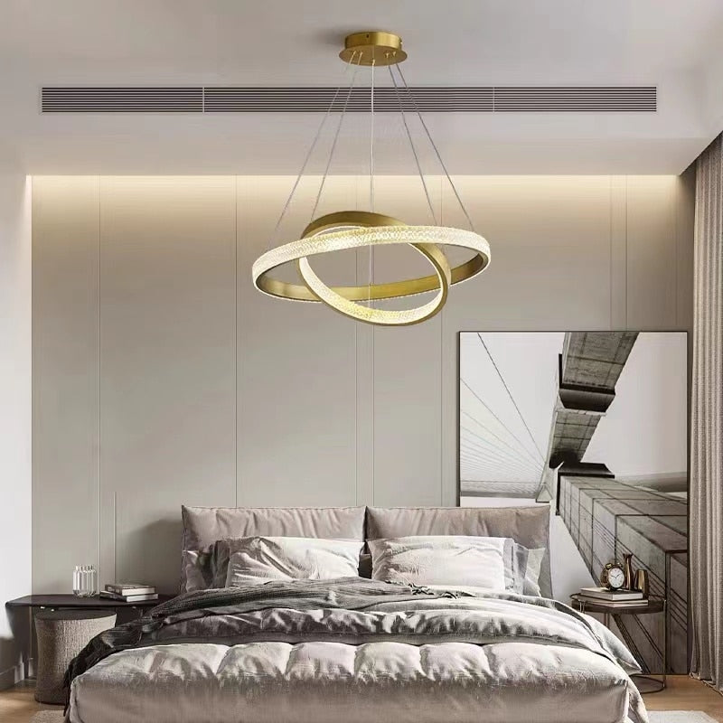 Chandelier Nordic Minimalist Led Dining Room Living Room Circular Office Chandeliers