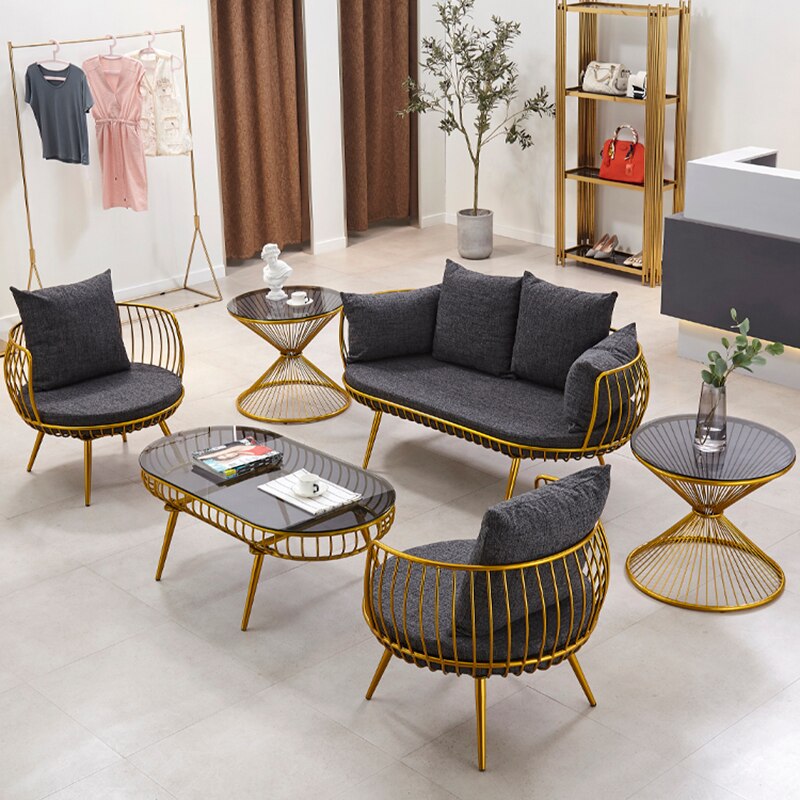 Custom Modern Iron Coffee Table Set, Creative Europe & American Style Lounge Furniture