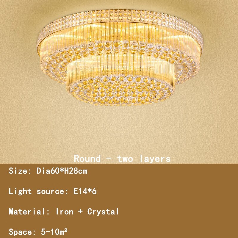Light Luxury LED Cake Ceiling Light Round Rectangular Multilayer Ceiling Lights