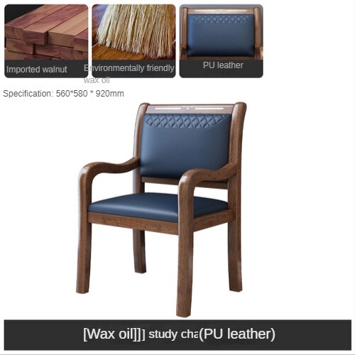 Armchair Solid Wood Walnut Leisure Sessel Office Chairs