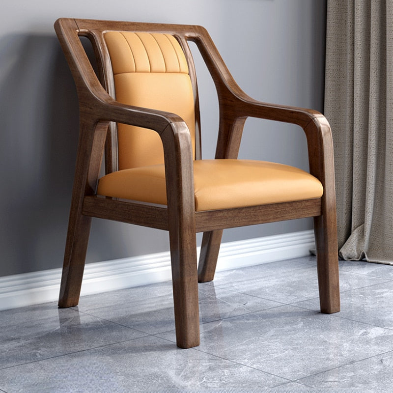 Armchair Solid Wood Walnut Leisure Sessel Office Chairs