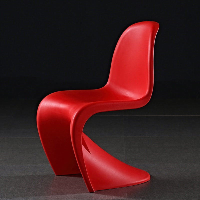 Pandong S-Type Dining Chair - Plastic, Stackable, Modern Design