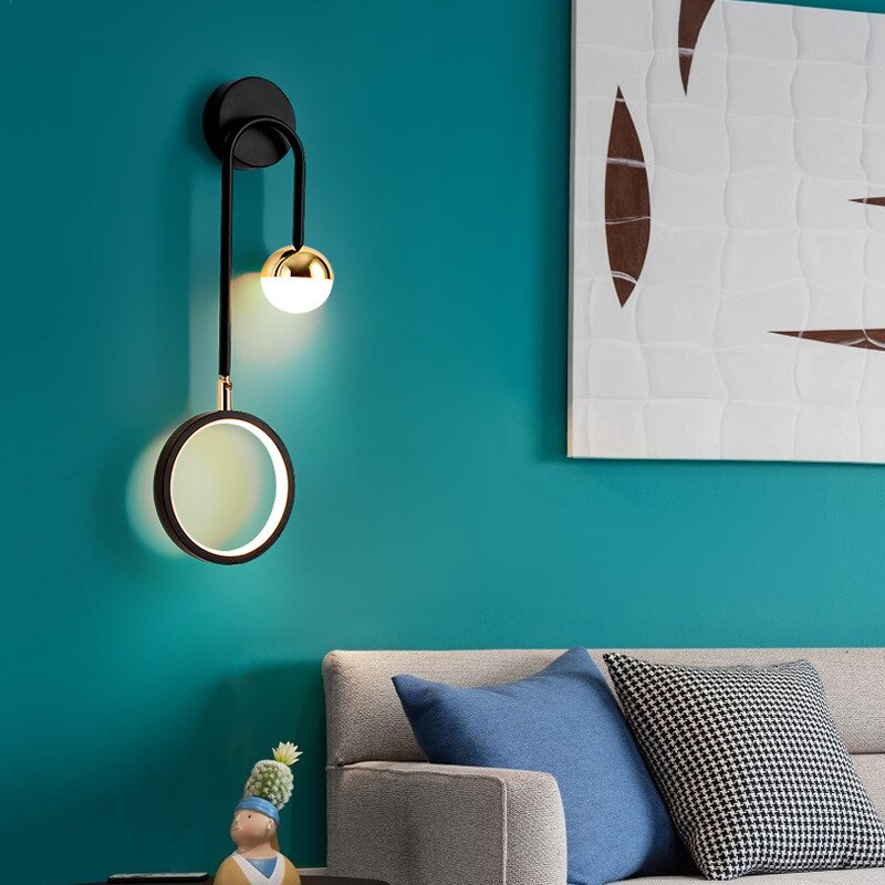Wall Lamps Modern Led Nordic Sconce Round Rotatable Corridor Bedside Wall Lights