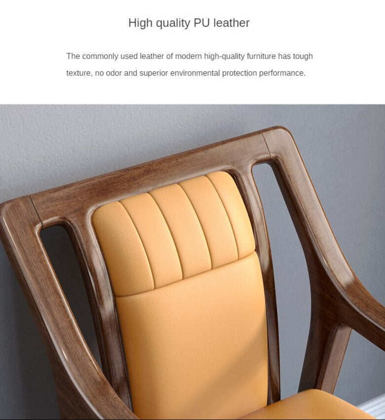 Armchair Solid Wood Walnut Leisure Sessel Office Chairs
