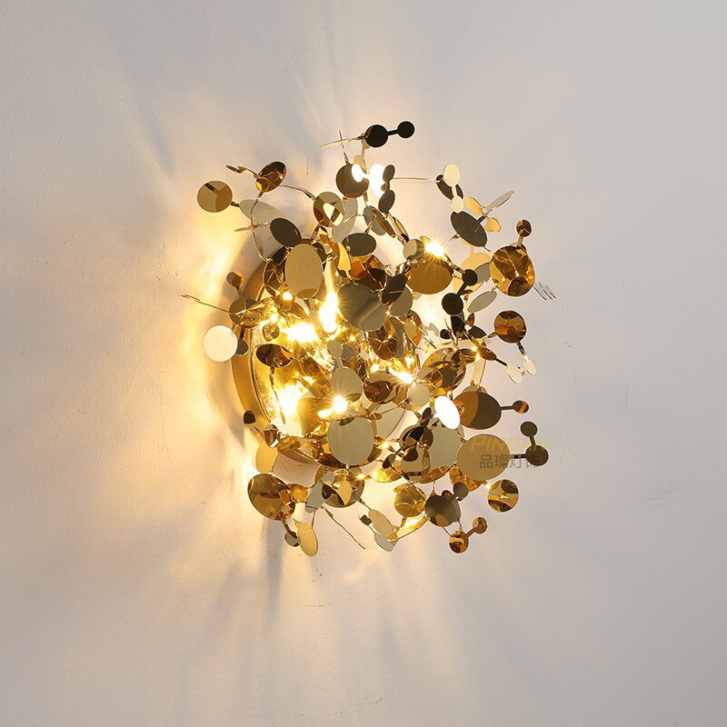 Wall Lamps Modern LED Stainless Steel Leaves Indoor Wall Lights