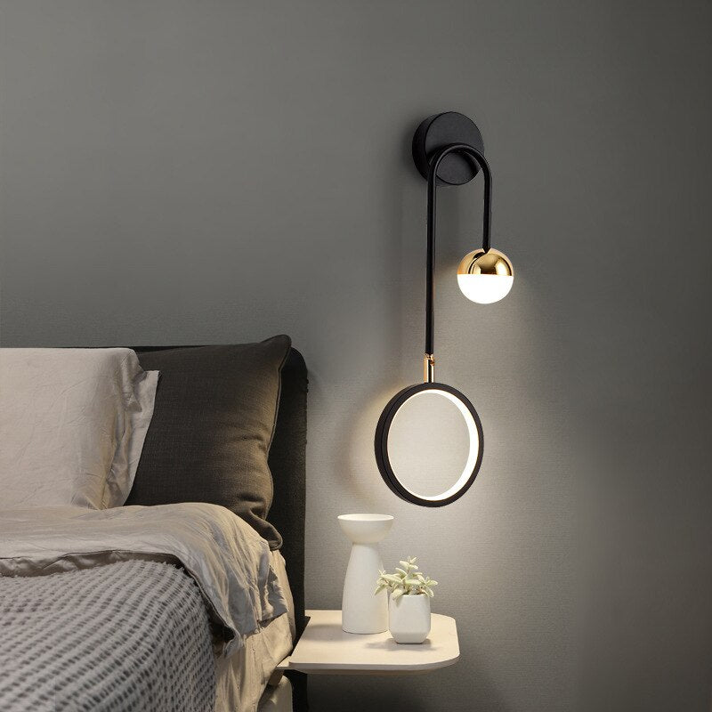 Wall Lamps Modern Led Nordic Sconce Round Rotatable Corridor Bedside Wall Lights
