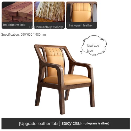 Armchair Solid Wood Walnut Leisure Sessel Office Chairs