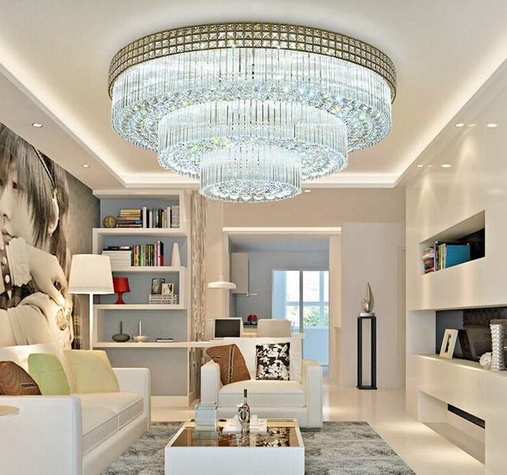 Light Luxury LED Cake Ceiling Light Round Rectangular Multilayer Ceiling Lights