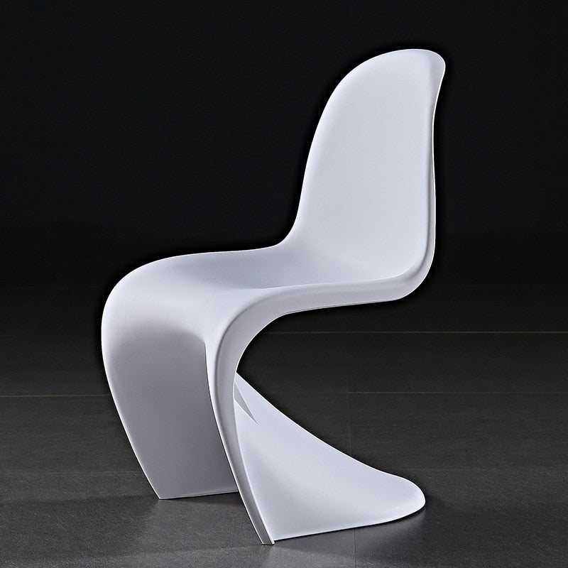 Pandong S-Type Dining Chair - Plastic, Stackable, Modern Design