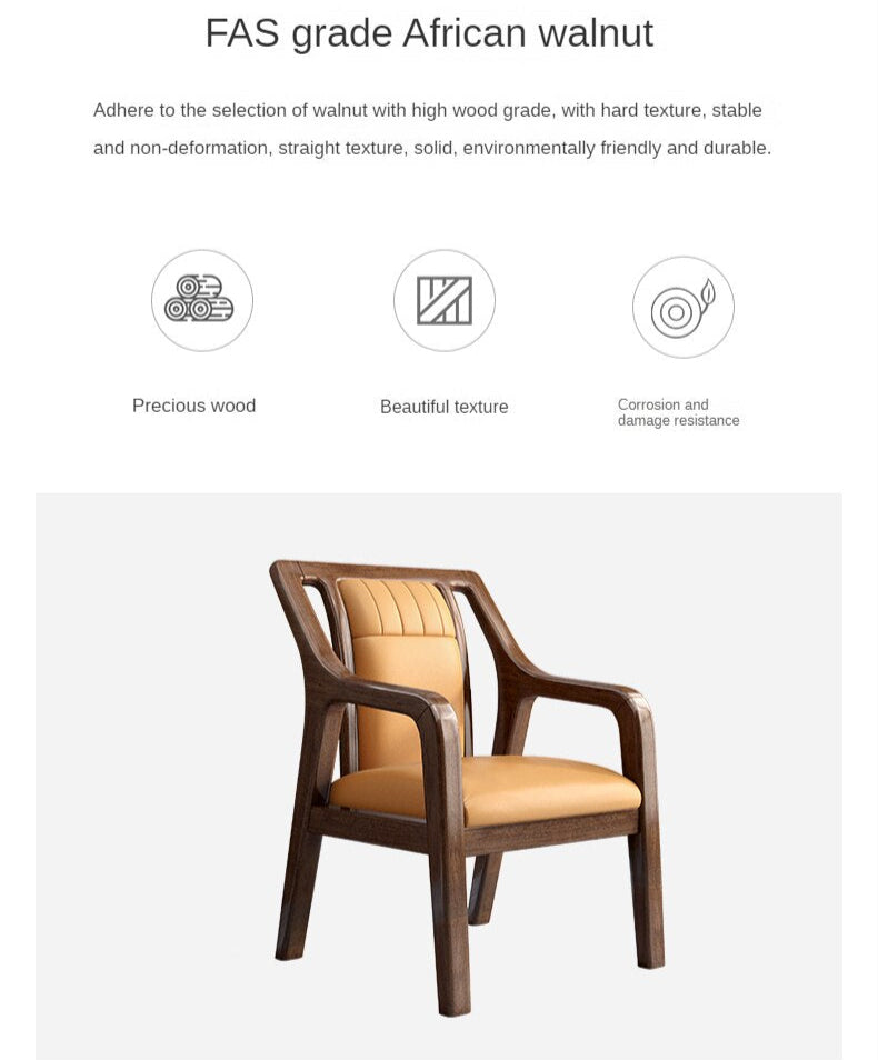 Armchair Solid Wood Walnut Leisure Sessel Office Chairs