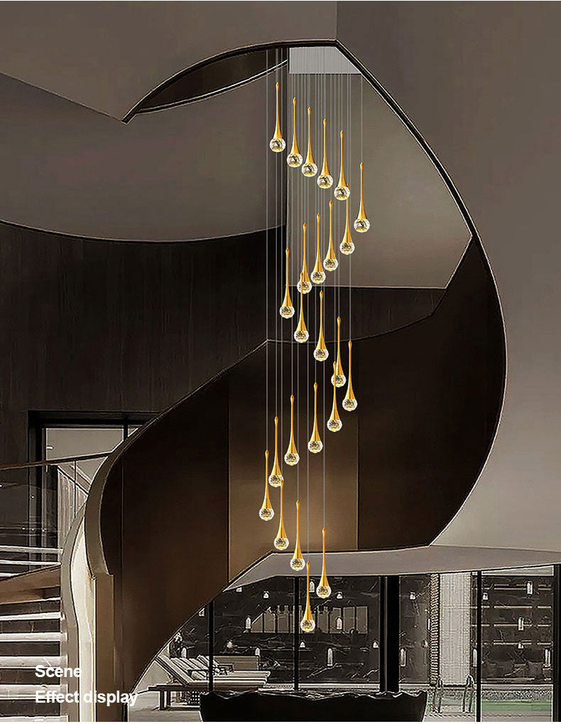 Lámpara de araña de cristal para sala de estar, lámpara de techo para apartamento, escalera, candelabros