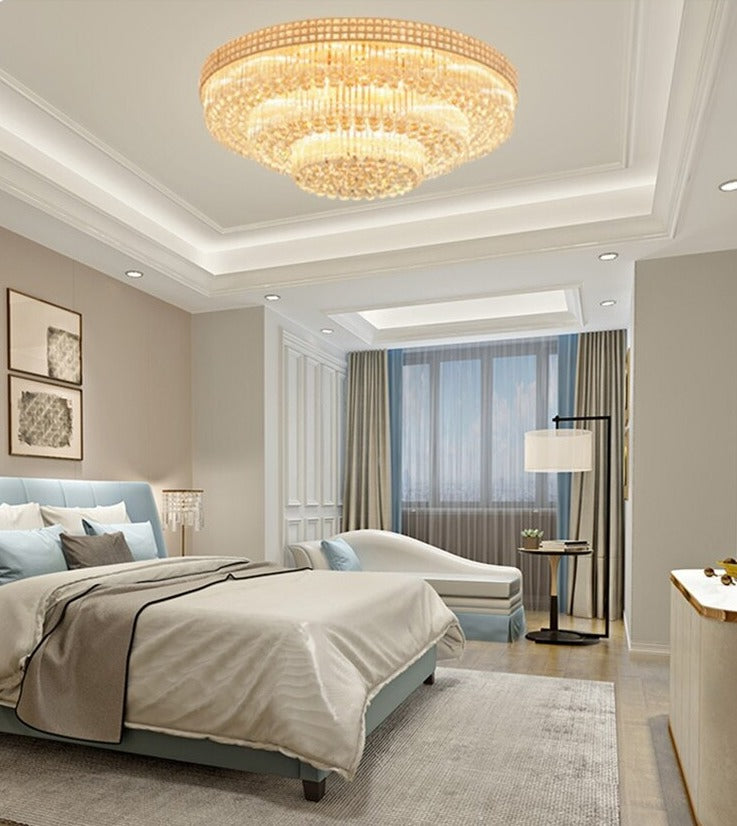 Light Luxury LED Cake Ceiling Light Round Rectangular Multilayer Ceiling Lights