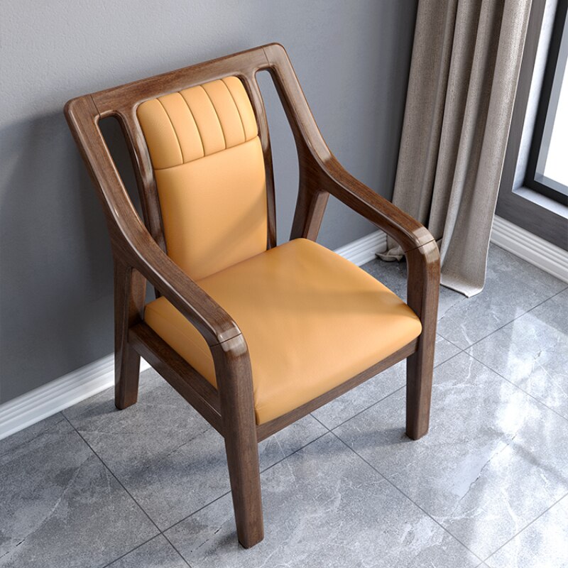 Armchair Solid Wood Walnut Leisure Sessel Office Chairs