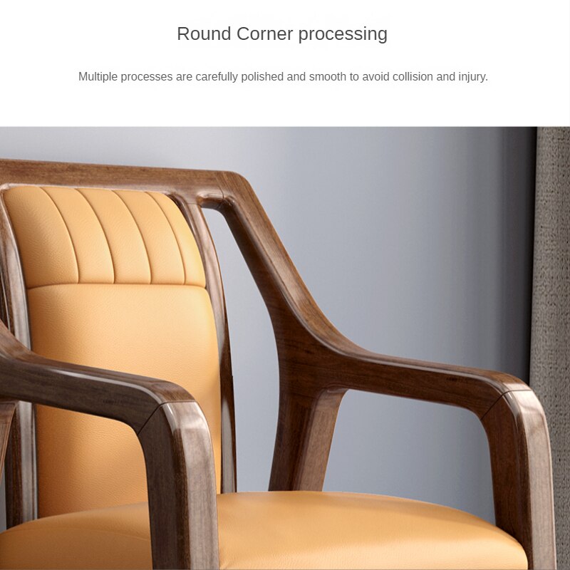 Armchair Solid Wood Walnut Leisure Sessel Office Chairs