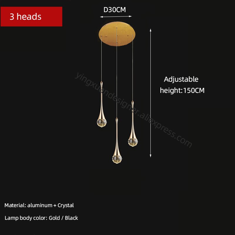 Lámpara de araña de cristal para sala de estar, lámpara de techo para apartamento, escalera, candelabros