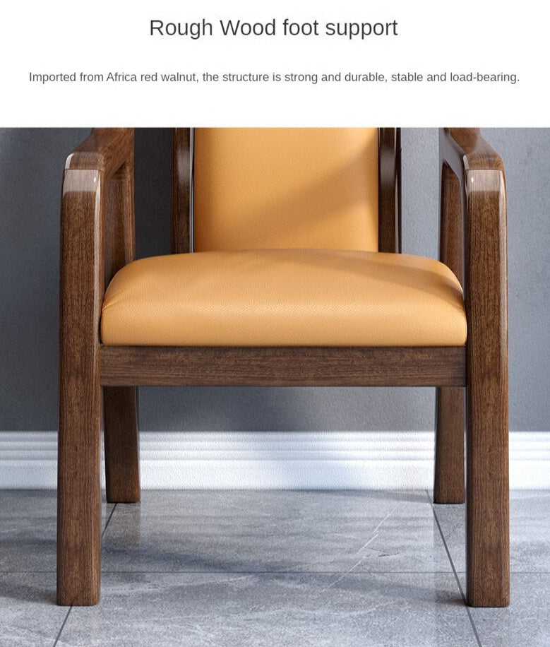 Armchair Solid Wood Walnut Leisure Sessel Office Chairs